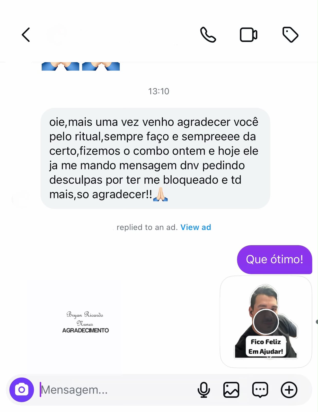 Depoimento de Cliente