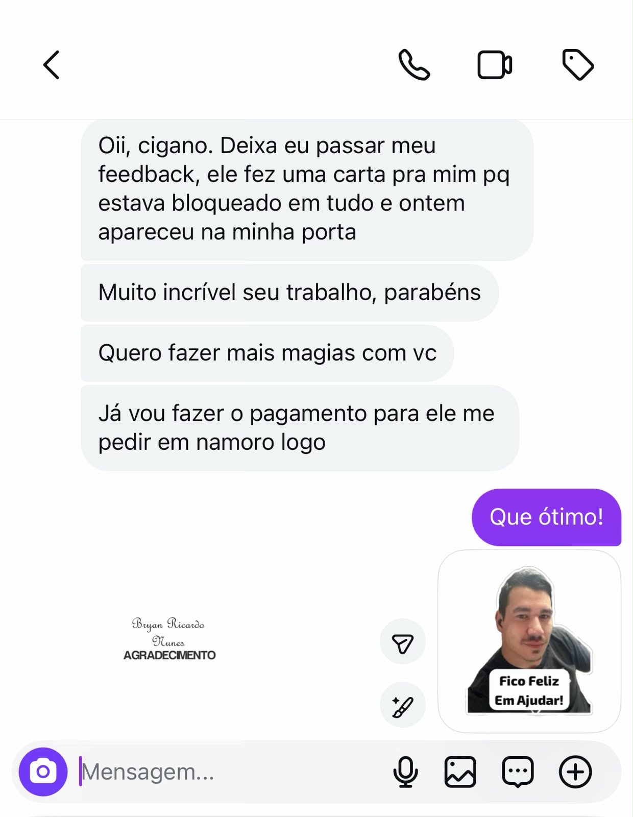 Depoimento de Cliente