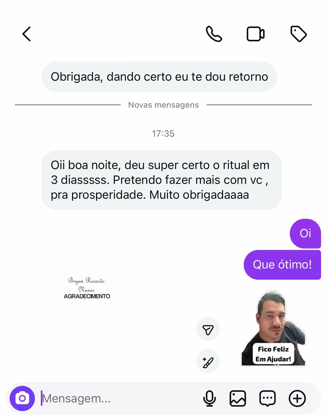 Depoimento de Cliente