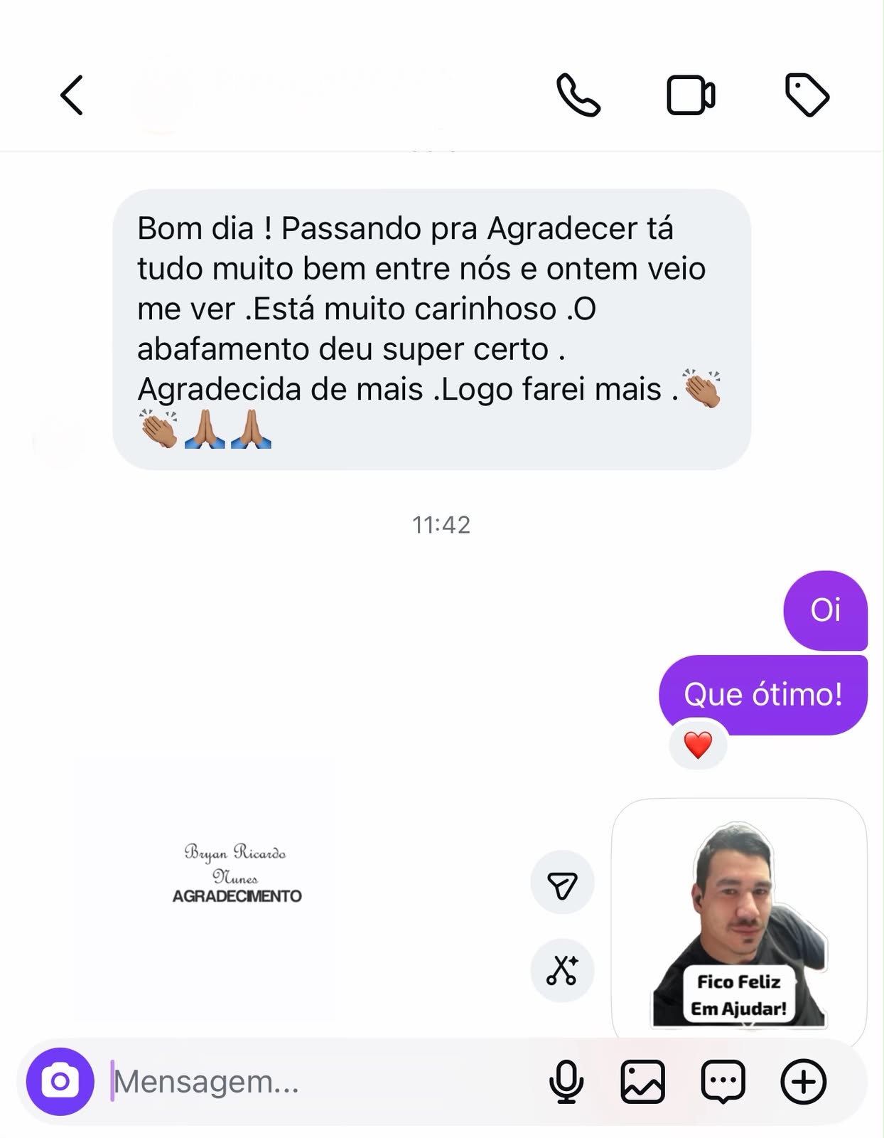 Depoimento de Cliente
