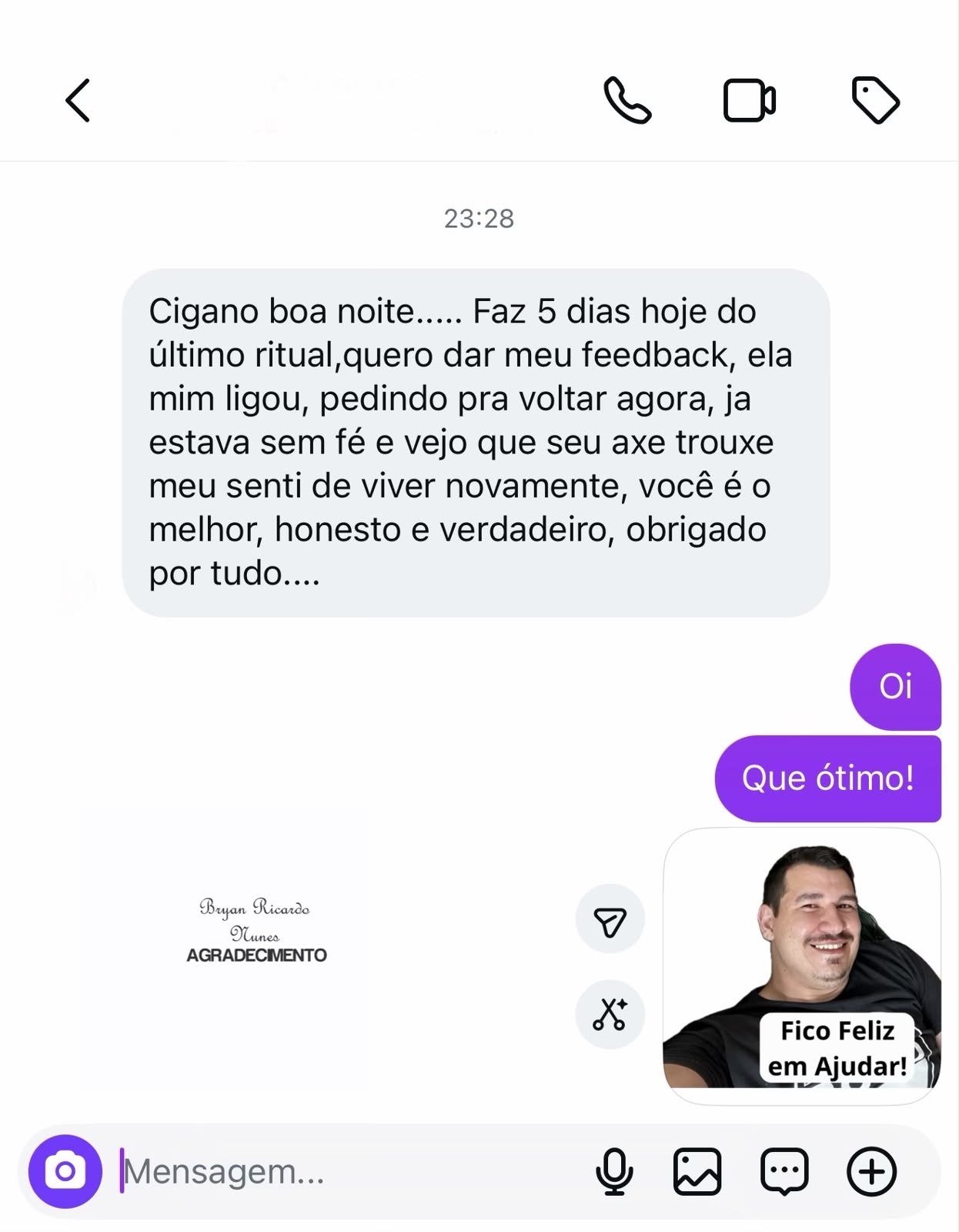 Depoimento de Cliente