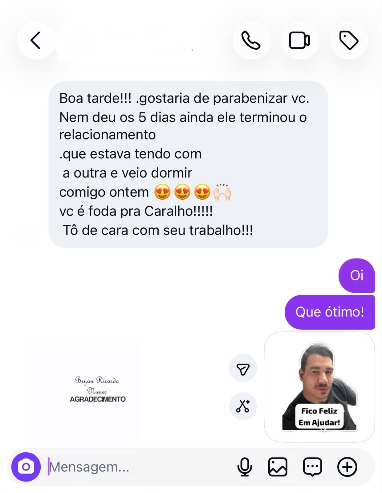 Depoimento de Cliente