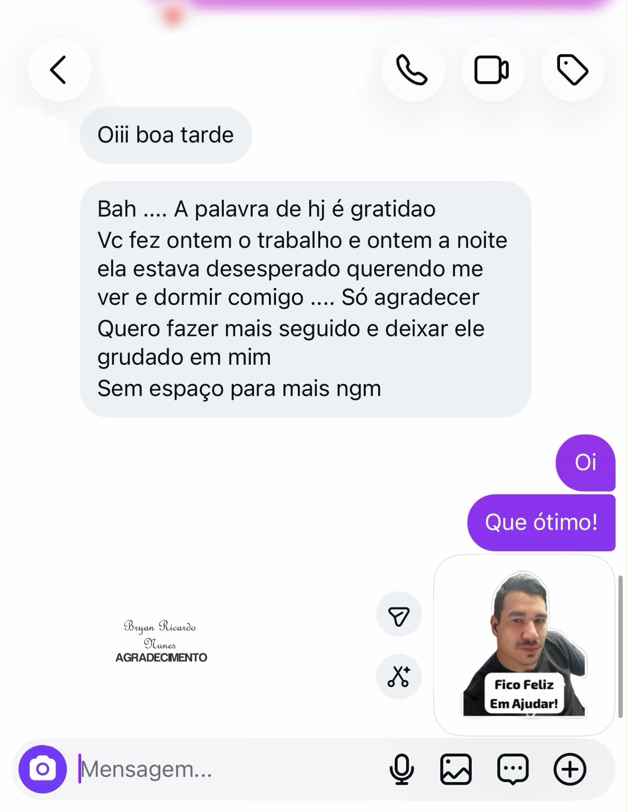 Depoimento de Cliente